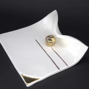Portaincenso in ceramica, Foglio dorato