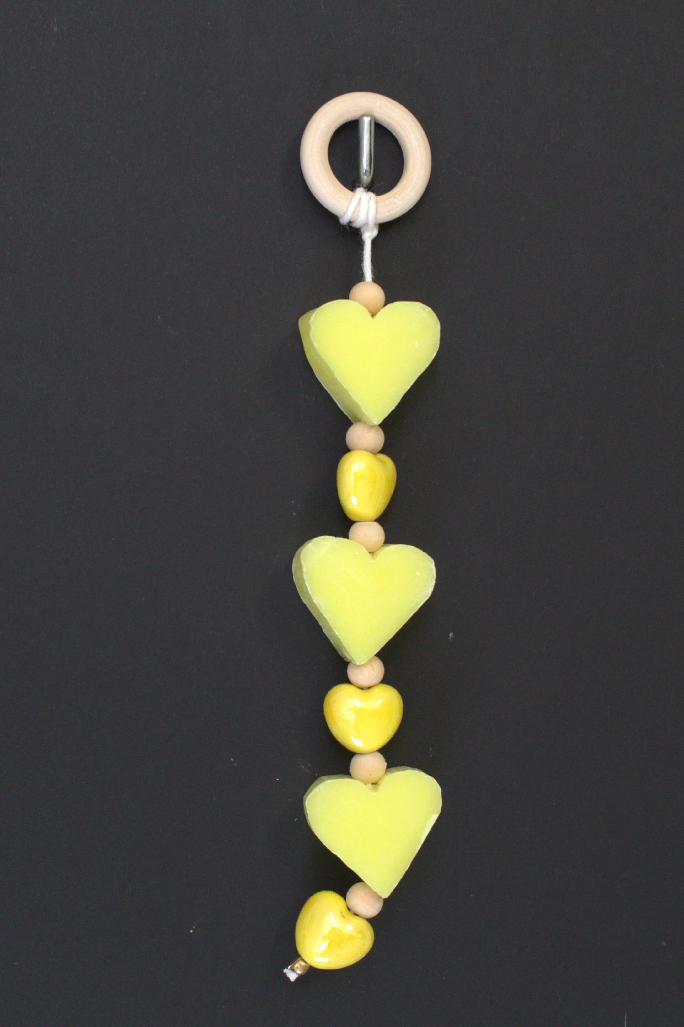 Treccia saponi a cuore limone decorata